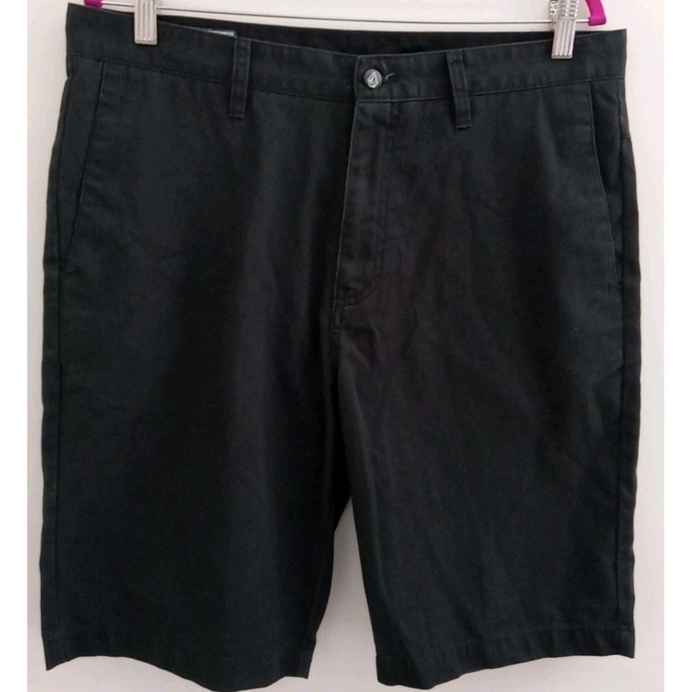 Volcom Men Charcoal Black Chino Inseam‎ 10" Men Shorts Size 34